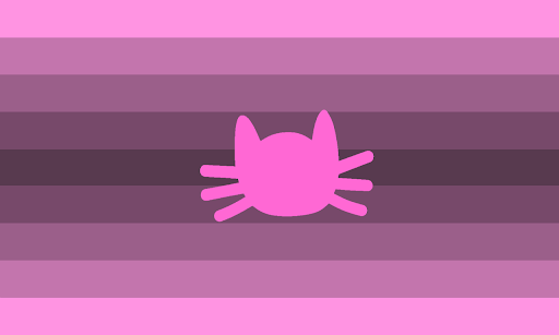 The Catgirlic pride flag. It has 9 stripes. From top to the center it's pink to brown.