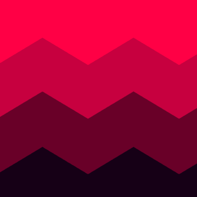 A flag with 4 equal, zigzag, horizontal stripes. The colors are a grandiet of red to black.