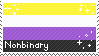 A stamp of the nonbinary flag.