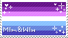 A stamp of the mlm & wlw flag.